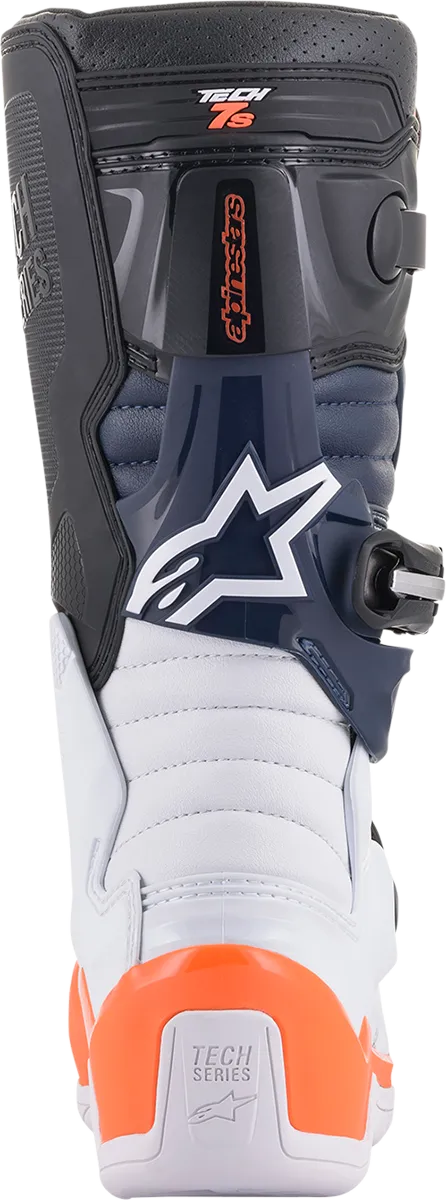 ALPINESTARS Tech 7s Boots Black/White/ Orange Fluo Sz 02 2015017-1241-2