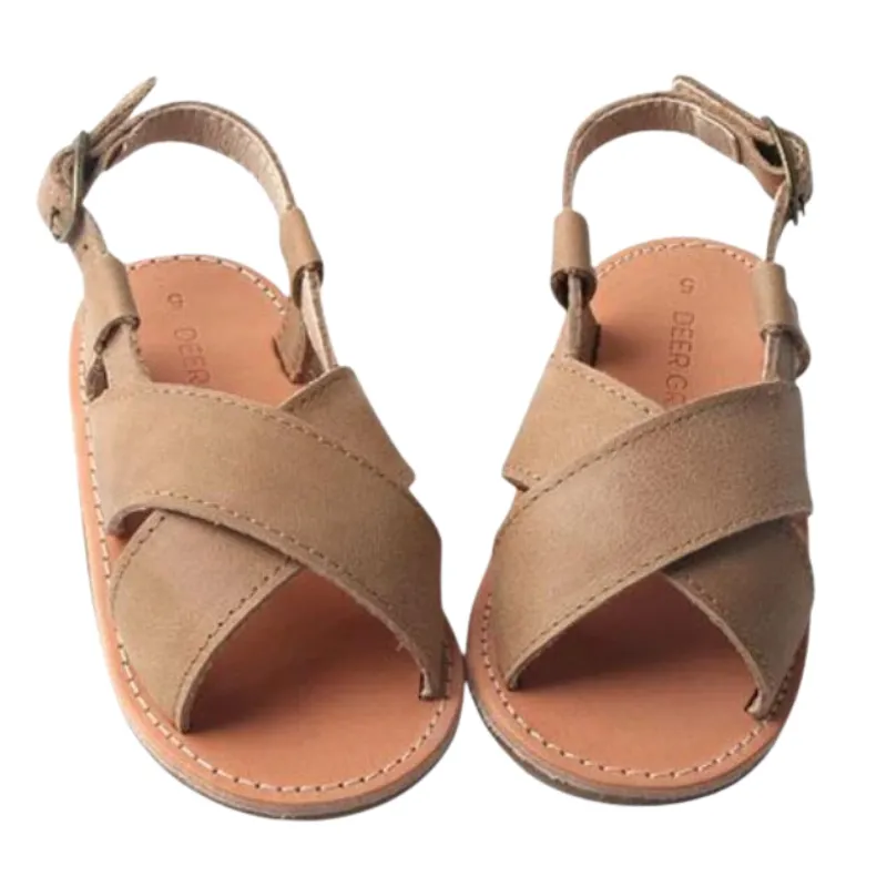 Deer Grace - Cross Sandal in Saddle