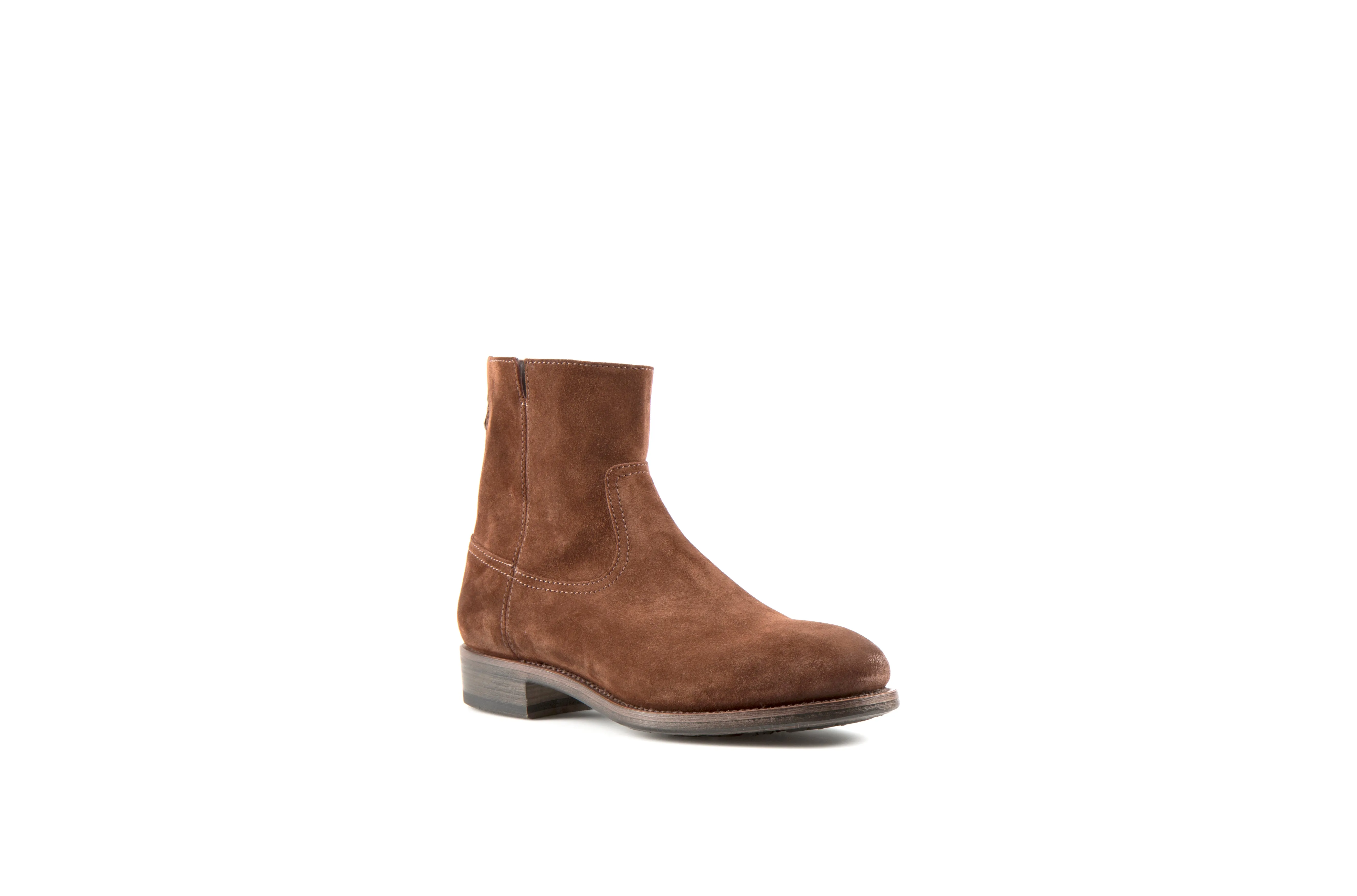 Flame Tan Suede Leather Zipper Boots