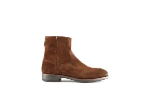 Flame Tan Suede Leather Zipper Boots