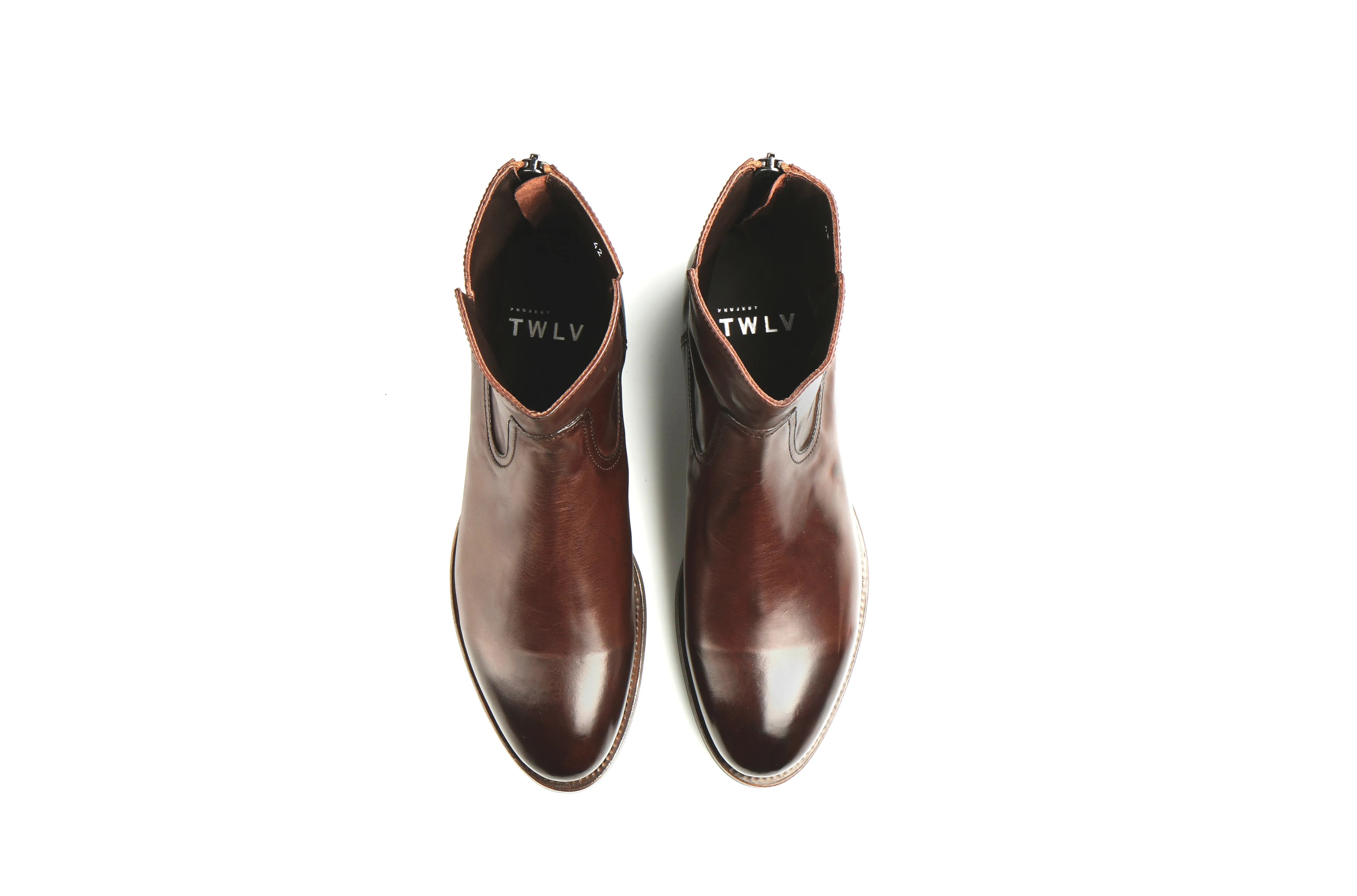 Flame Tmoro Soft Cordovan Leather Zipper Boots