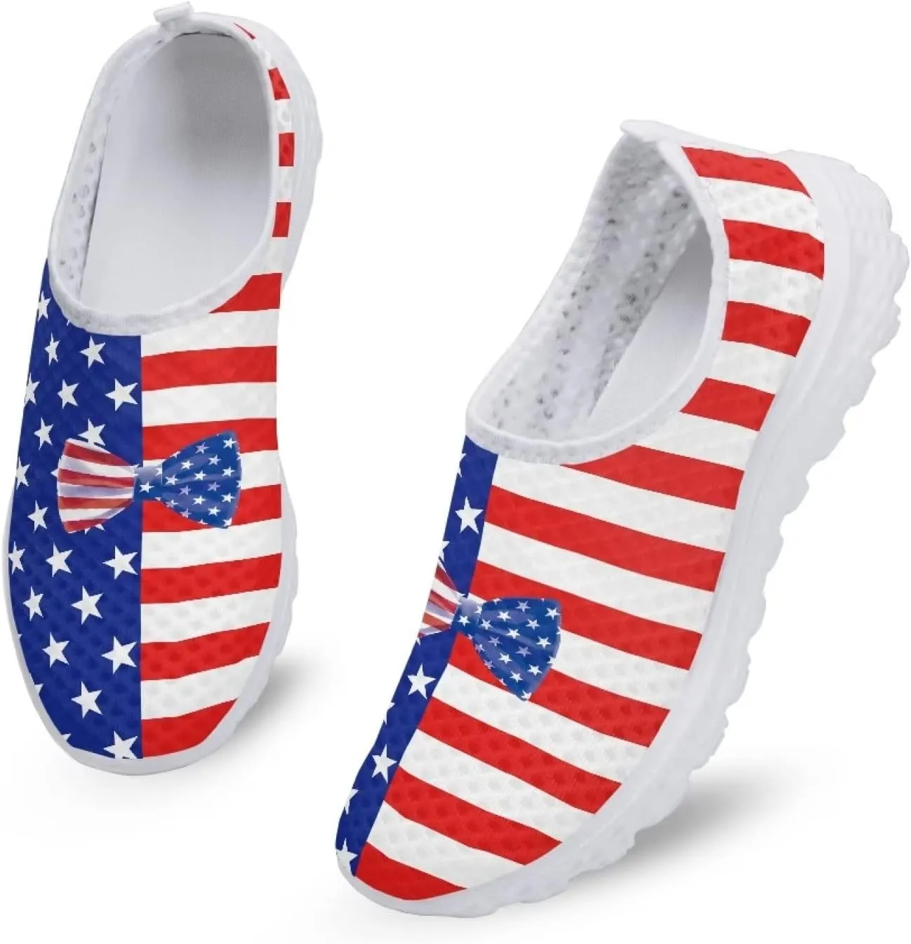 GIFTPUZZ Women Running Shoes Lightweight Slip-on Shoes Non Slip Breathable Mesh Walking Sneakers