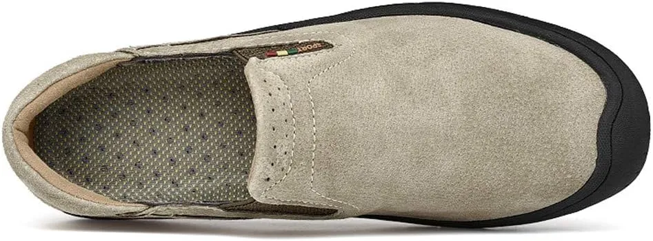 LEADER SHOW Men's Slip On Hiking Shoes Outdoor Walking Shoes Casual Comfortable Loafers