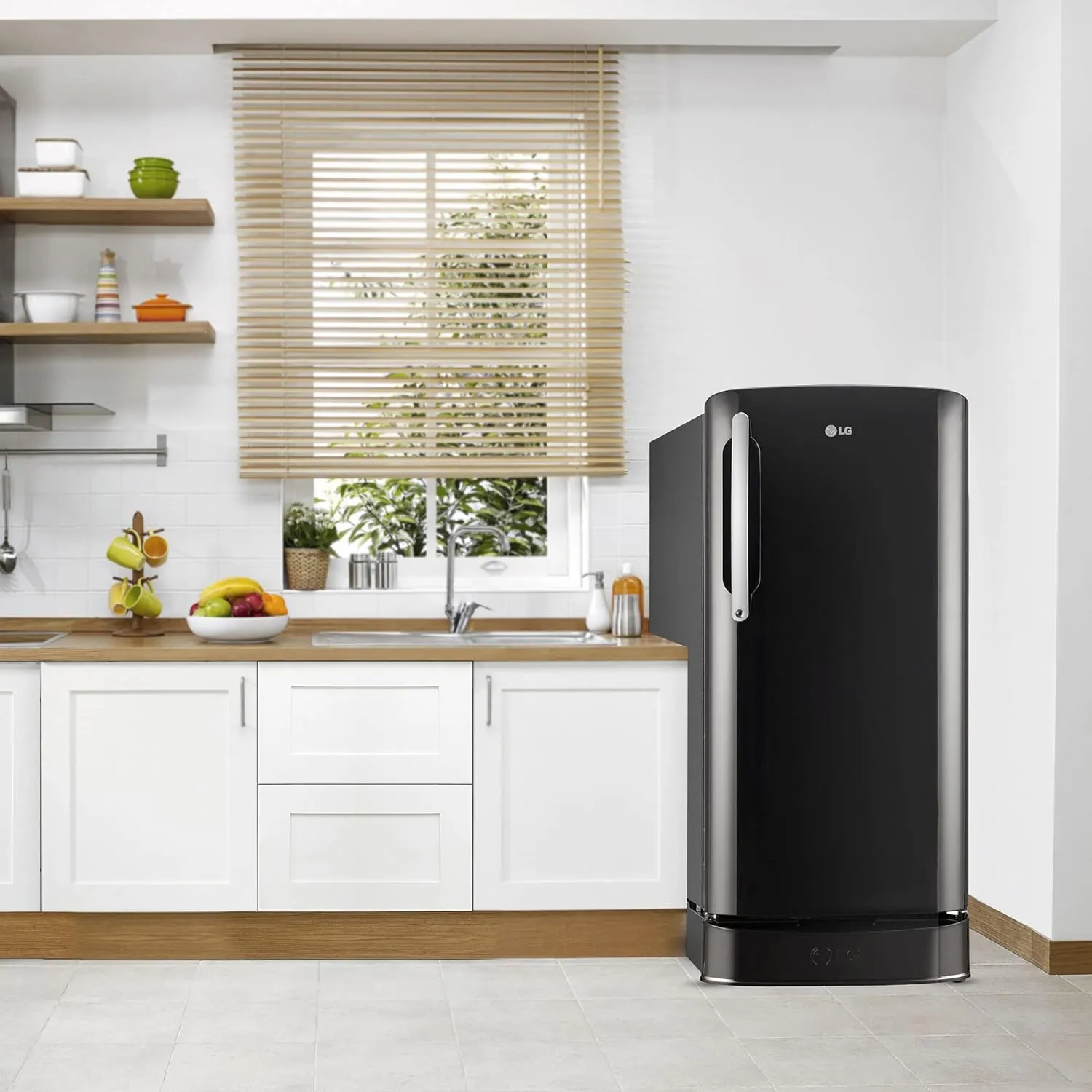LG GL-D211HESZ 201 L 5 Star Direct-Cool Inverter Single Door Refrigerator ( Ebony Sheen, Base Stand with Drawer & Smart Connect, Gross Volume- 204 Ltr.)