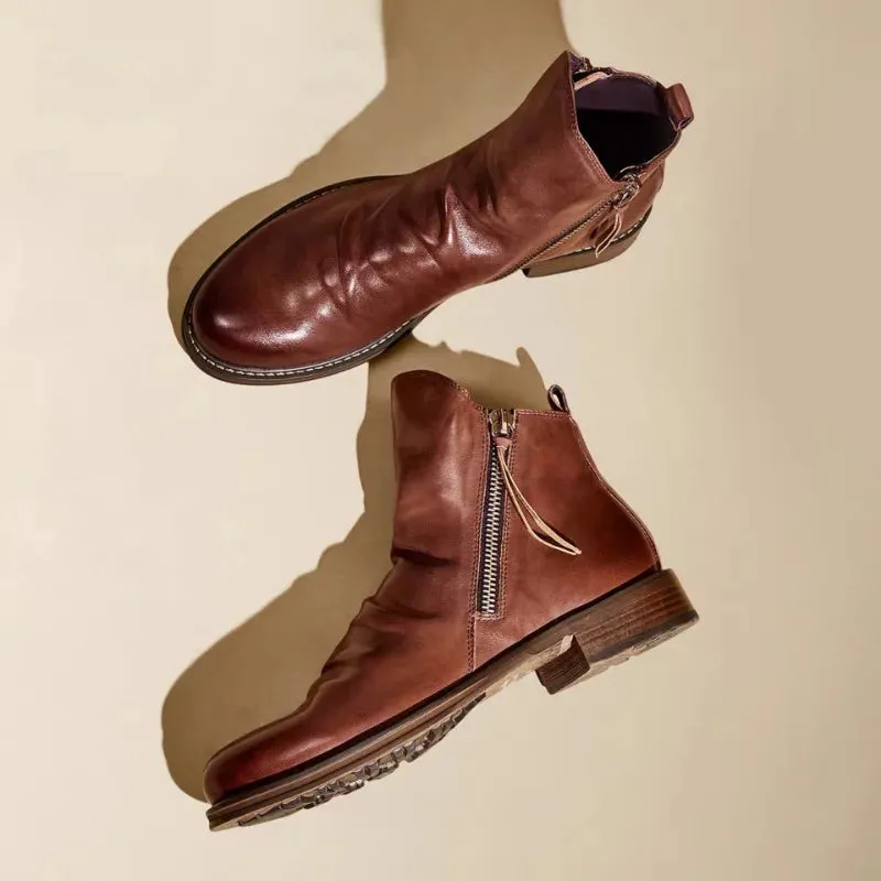 Verona Classic Leather Ankle Boots